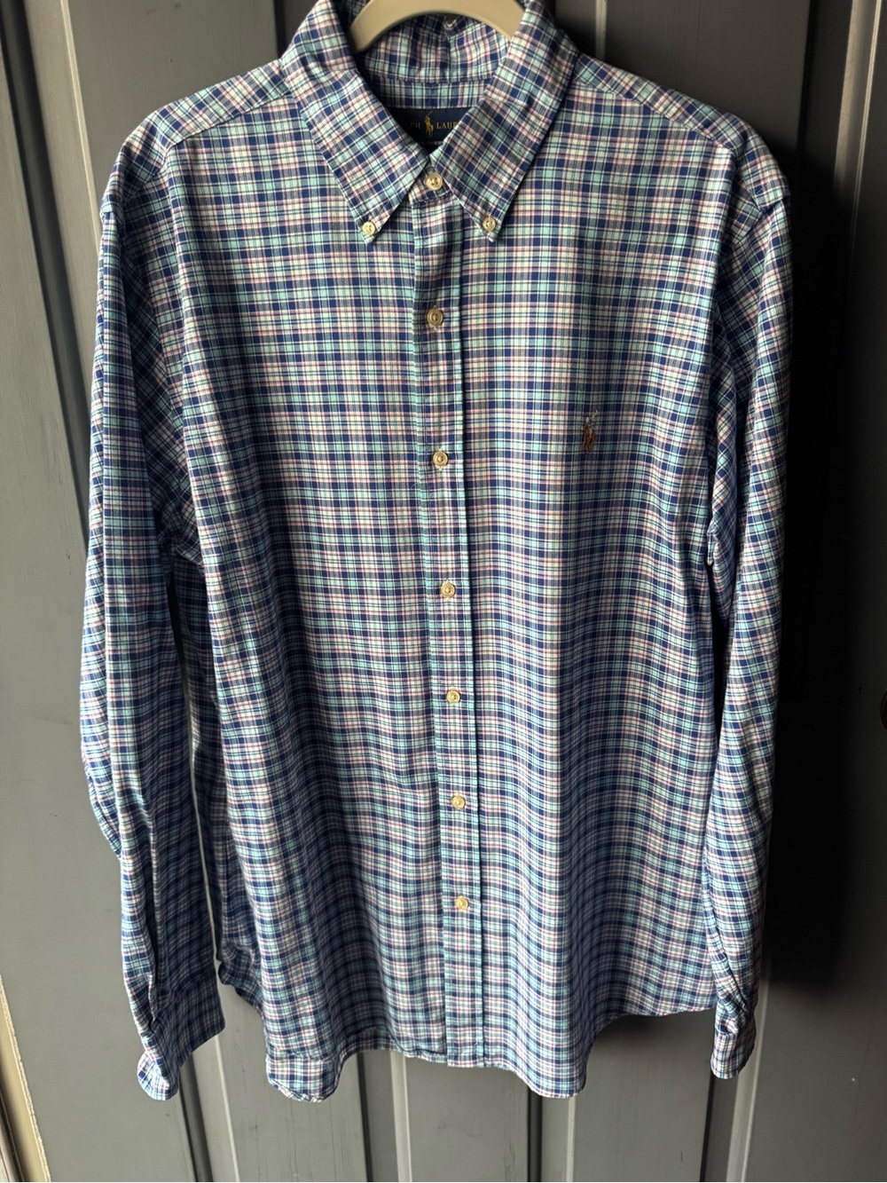 Ralph Lauren Men’s Multi-Blue Plaid Button-Down Shirt